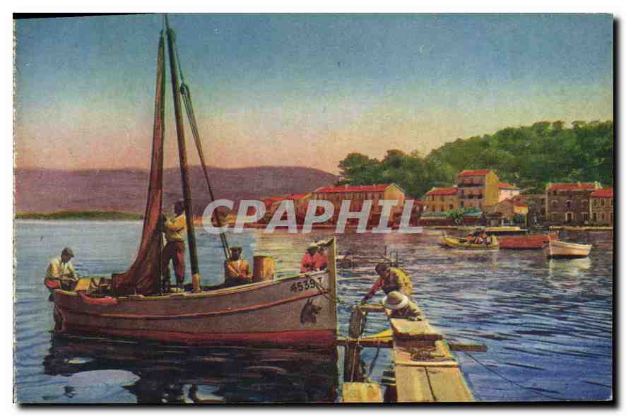 CPA Saint Mandrier Le retour de peche Bateau