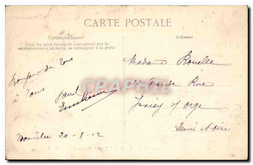 CPA Trouville L'Hotel de Paris et le Palace Hotel  — Verso