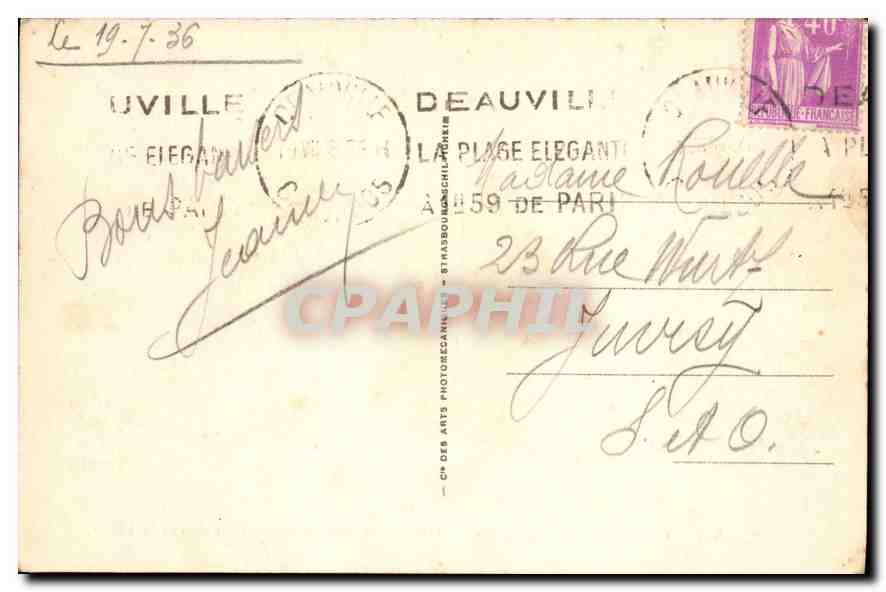 CPA Trouville Reine des Plages Promenade des Planches et la Plage  — Verso