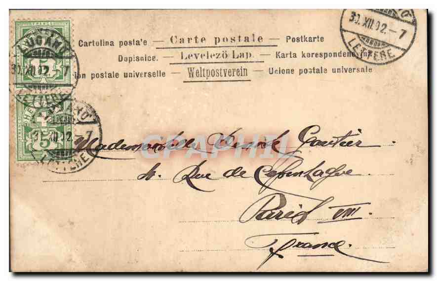 CPA Femme — Verso