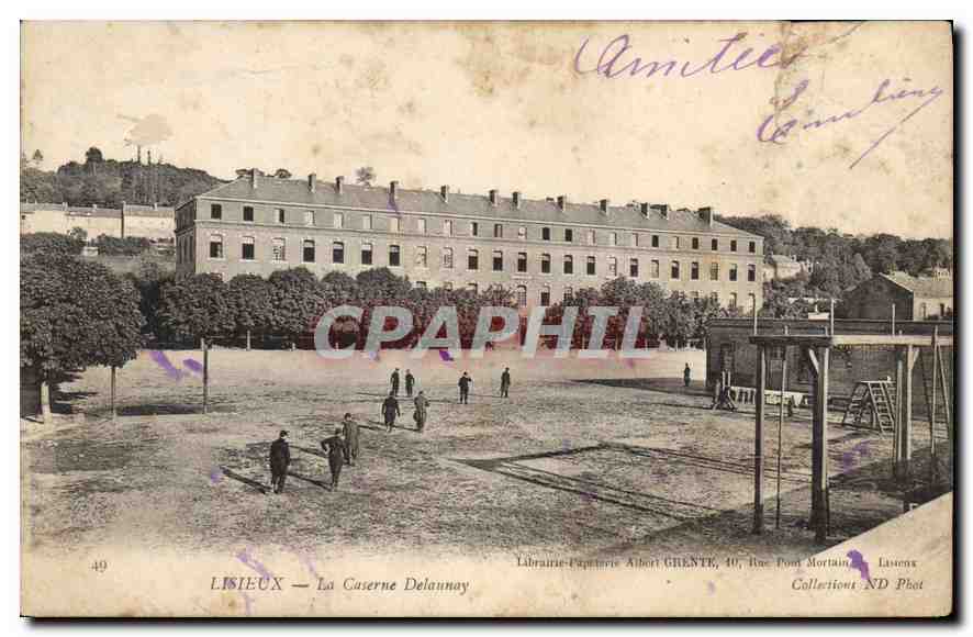 LISIEUX — La Caserne Delaunay — Librairie-Éditeur Albert GRENTE, 10, Rue Fond Mortain, Lisieux