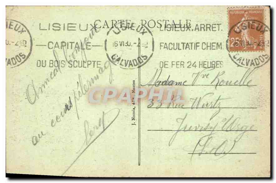 CPA Lisieux Le Chemin conduisant aux Baissonnels  — Rückseite