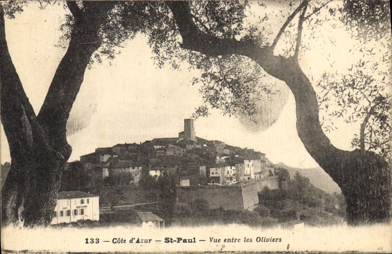 CPA Cote d'Azur St Paul Vue entre les Oliviers 