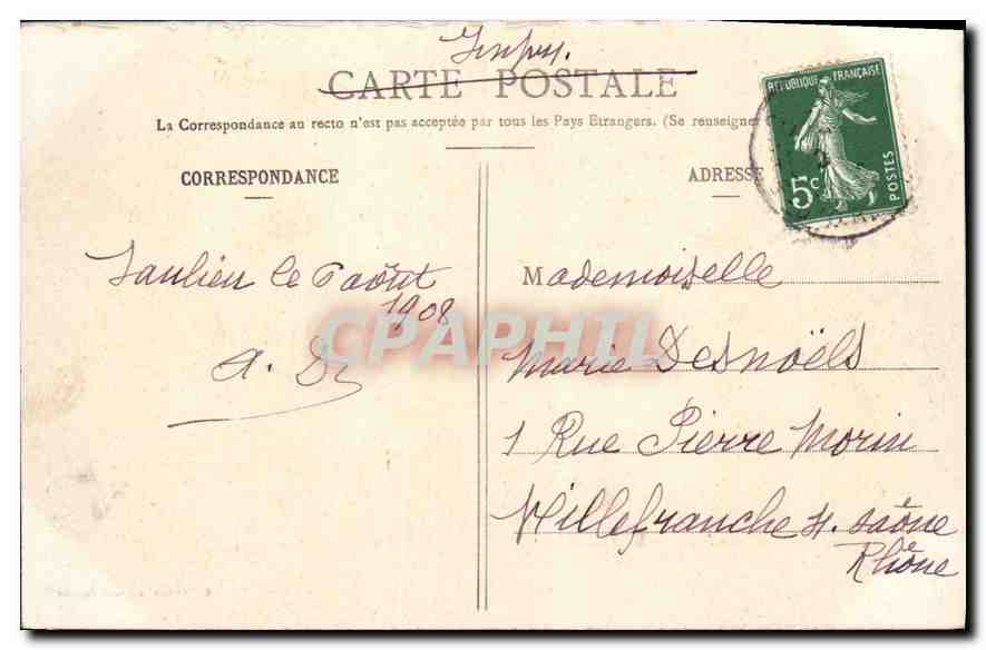 CPA Le Morvan Illustre Le Pont de Cure  — Verso