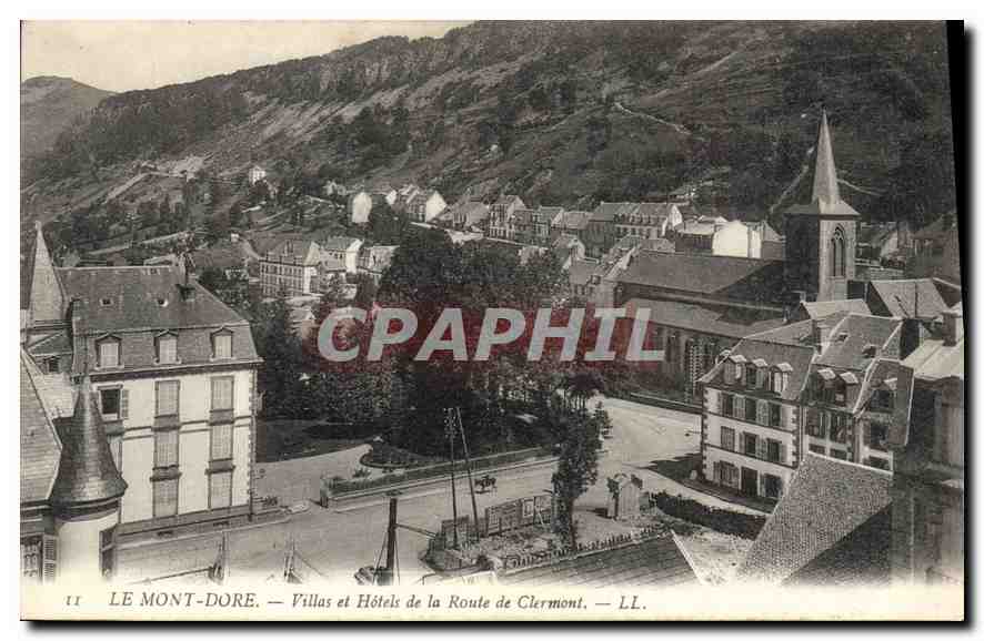 CPA Le Mont Dore Villas et Hotels de la Route de Clermont 