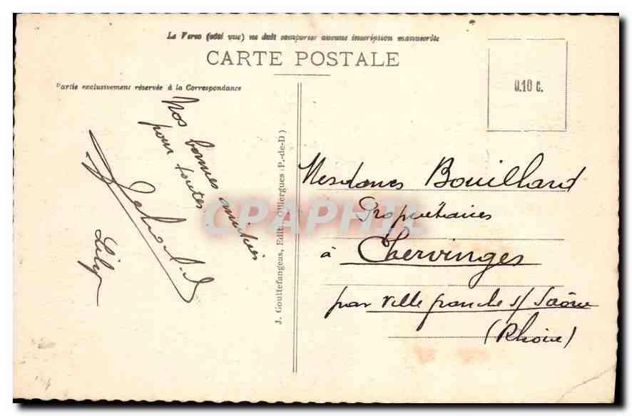 Le MONT-DORÉ — La Poste et la Fourche — a.n°o. 857 — Reverso