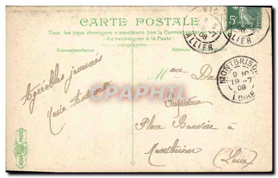 CPA Vichy le Pavillon de l'Empereur  — Rückseite