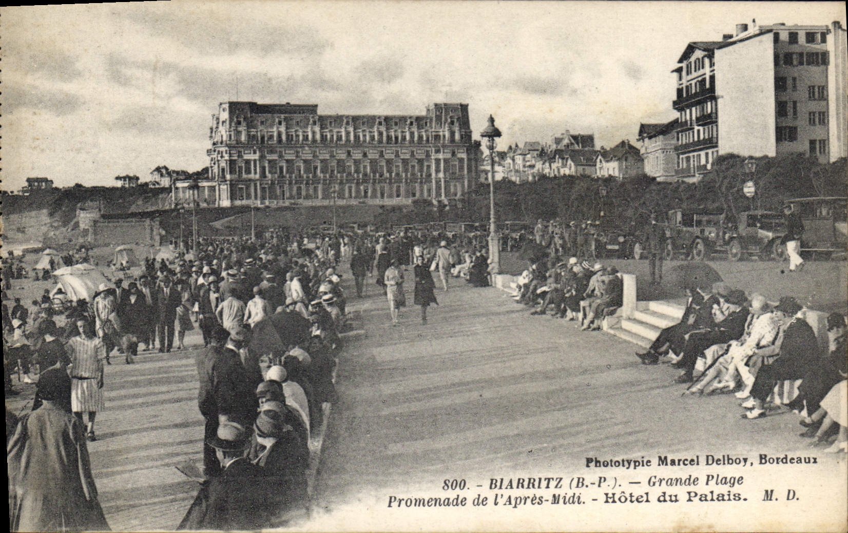 CPA Biarritz Grande Plage Promenade de l'Apres Midi Hotel du Palais 