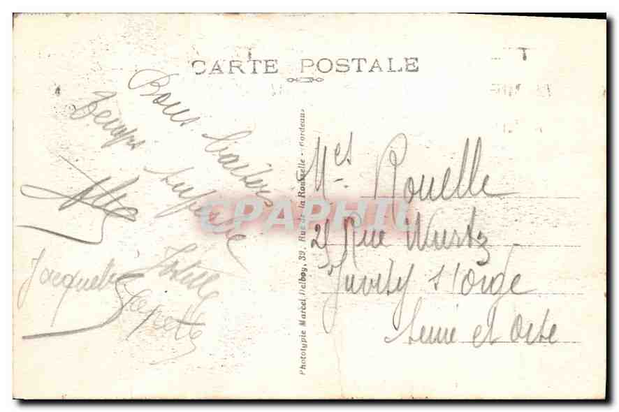 CPA Biarritz Plage et Place Bellevue  — Verso