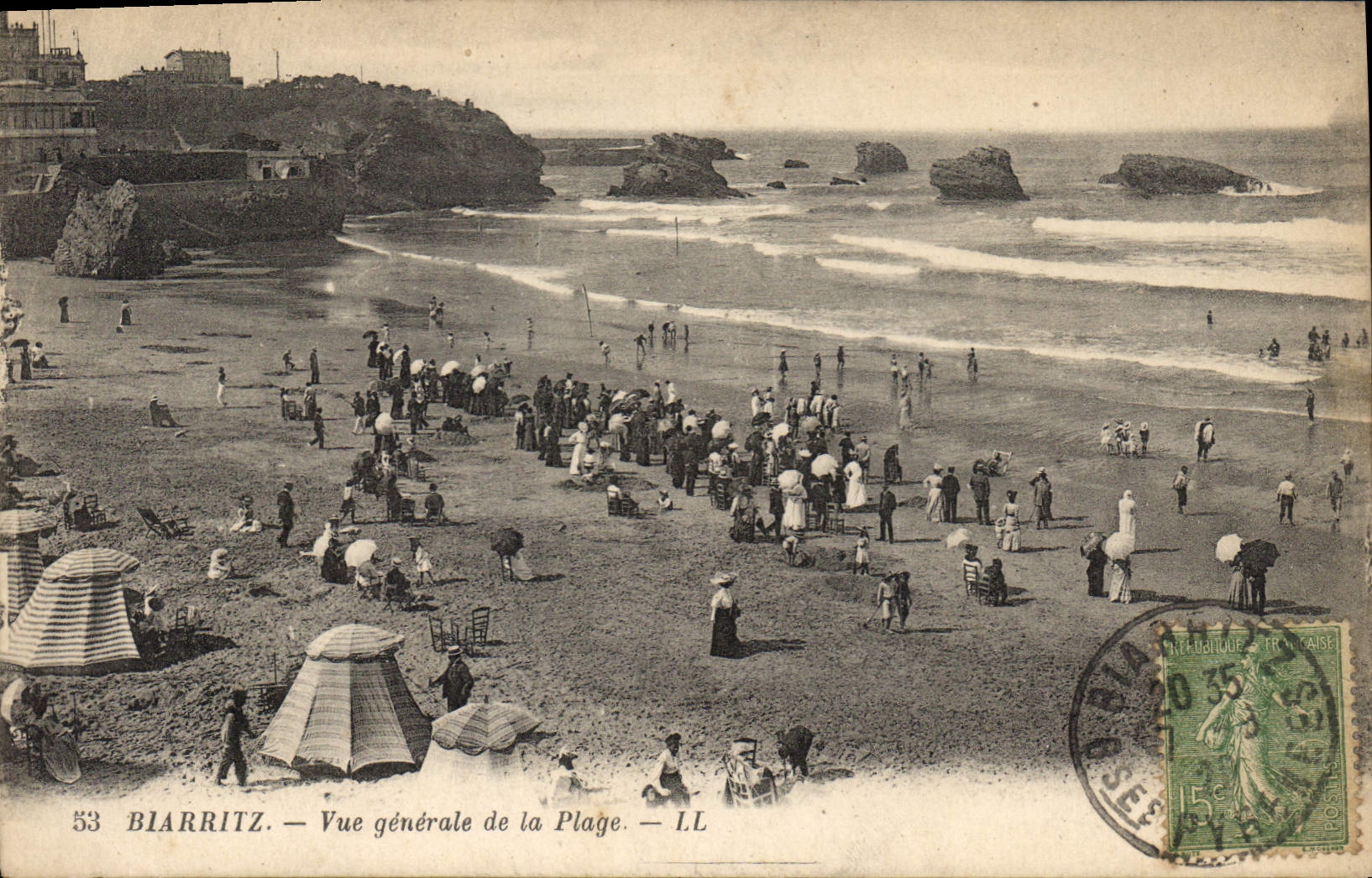 Biarritz — Vue générale de la Plage — LL