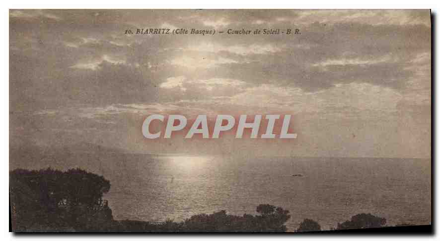 CPA Biarritz Cote Basques Coucher de Soleil 