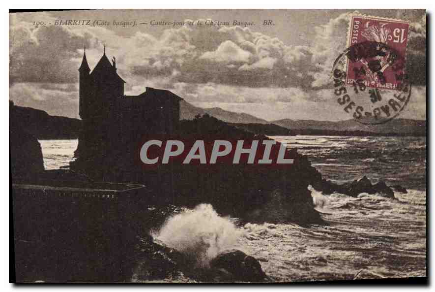 CPA Biarritz Cote Basques Contre jour et le Chateau Basque 