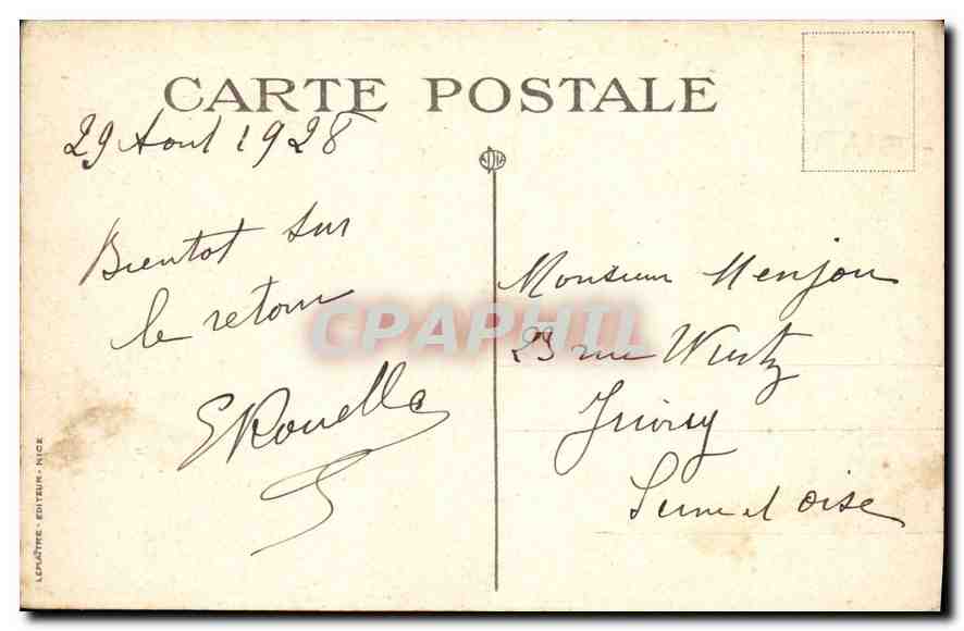 Biarritz — La Grande Plage et le Casino Municipal — Éditeur Lepâtre, n°8 — Rückseite