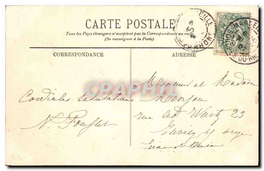 CPA Marseille Le Prado  — Rückseite