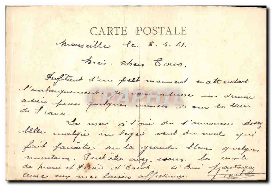 CPA Marseille Fort St Jean et la Cathedrale  — Rückseite