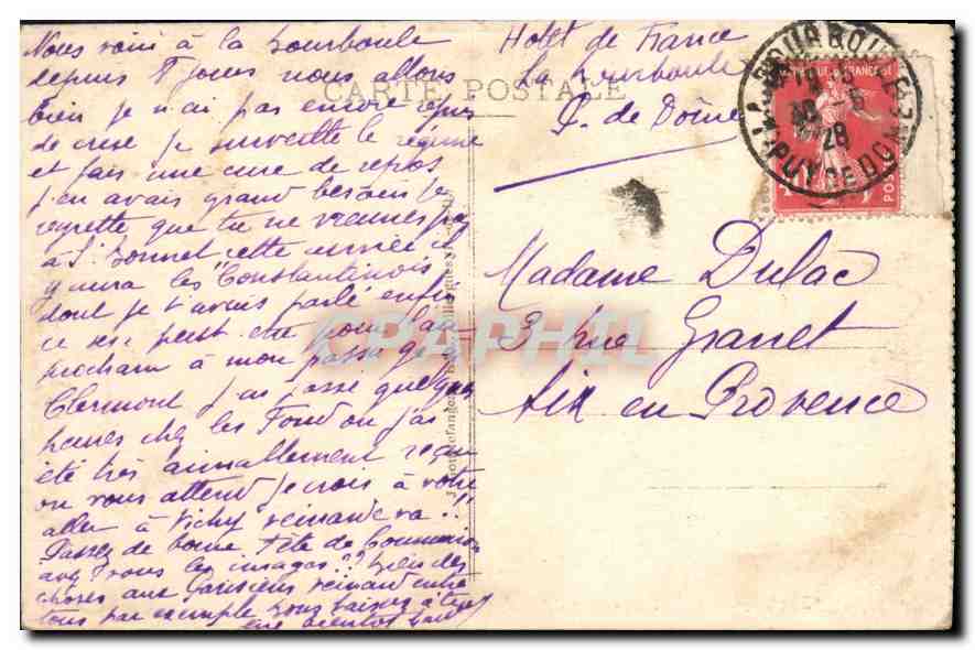 CPA Le Mont Dore et la Bourbole Cascade de la Vernicre  — Verso