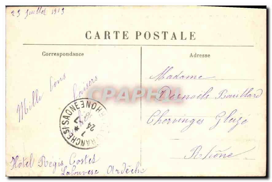 CPA La Louvesc Lac du Gran i Lieu et vue generale  — Verso