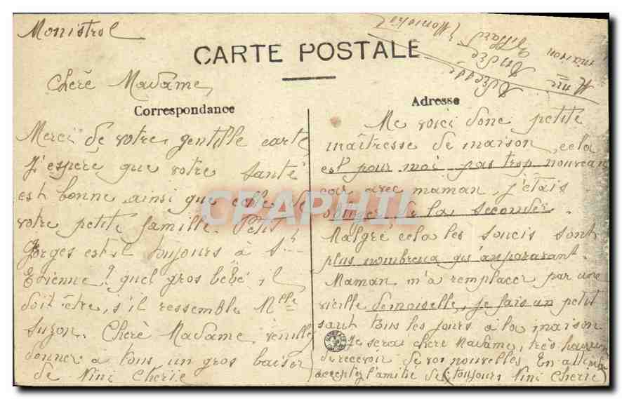 CPA Monistrol sur Loire L'ancien Chateau des Eveques  — Rückseite