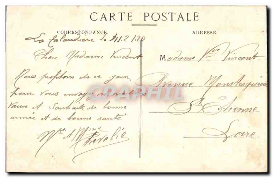 CPA La Talaudiere Loire Chateau Fraisse  — Rückseite