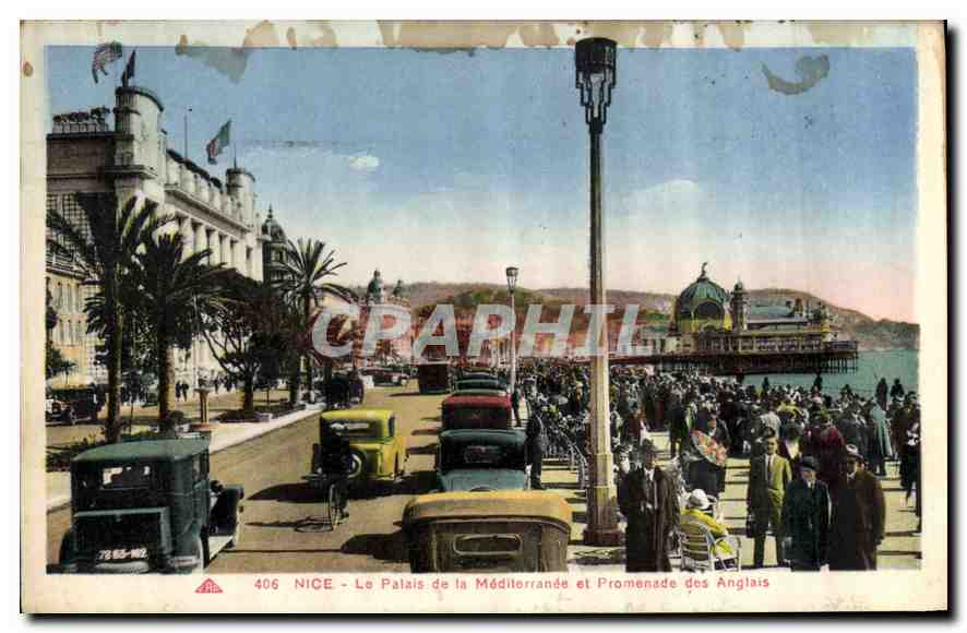CPA Nice Le Palais de la Mediterranee et Promenade des Anglais 
