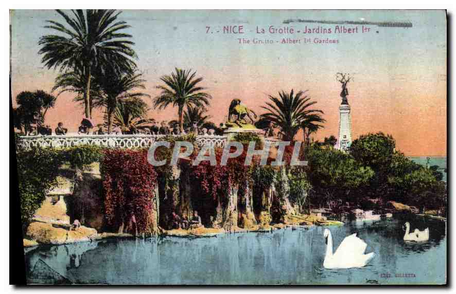 CPA Nice La Grotte Jardins Albert 