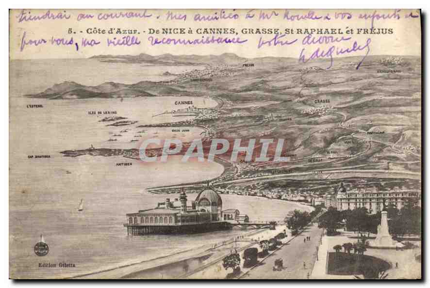 CPA Cote d'Azur De Nice a Cannes Grasse St Raphael et Frejus 