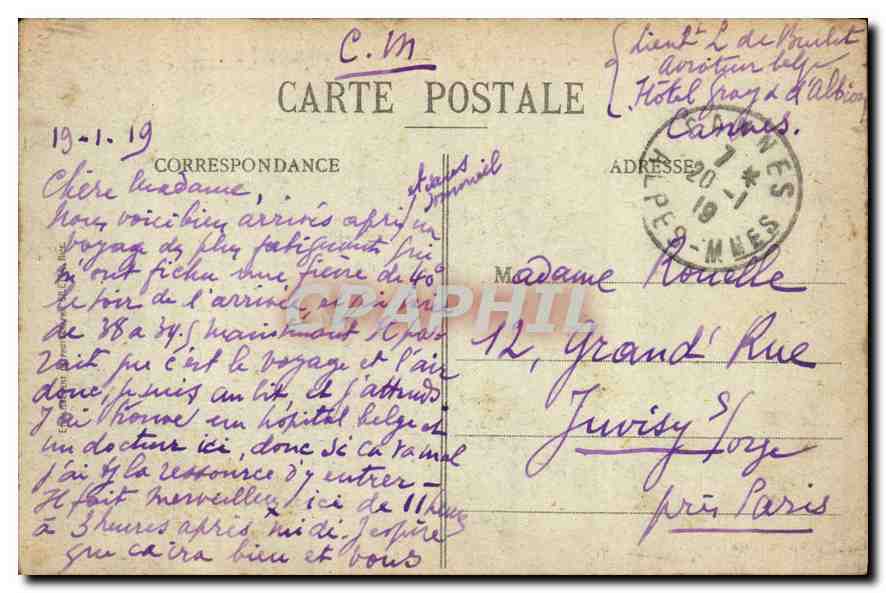 CPA Cote d'Azur De Nice a Cannes Grasse St Raphael et Frejus  — Rückseite