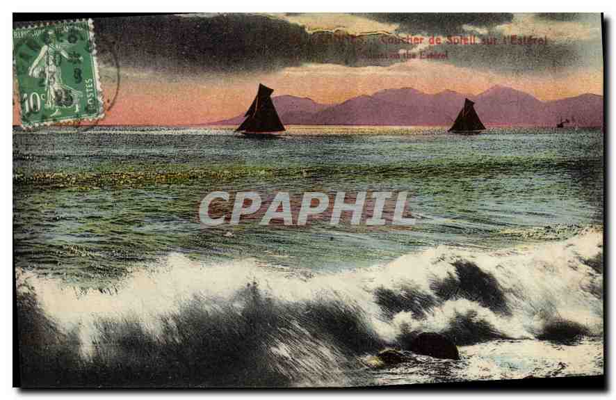 CPA Cannes Coucher de Soleil 
