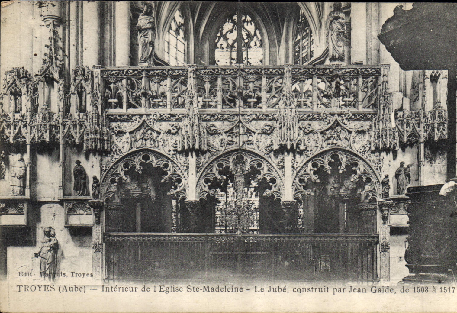 Troyes (Aube) — Intérieur de l'Église Ste-Madeleine — Le Jubé, construit par Jean Gaide, de 1508 à 1517