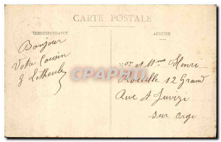 Camp de Sissonne (Aisne) — Vue panoramique prise à vol d’aéroplane (IV) — Lachèze, édit. — Rückseite