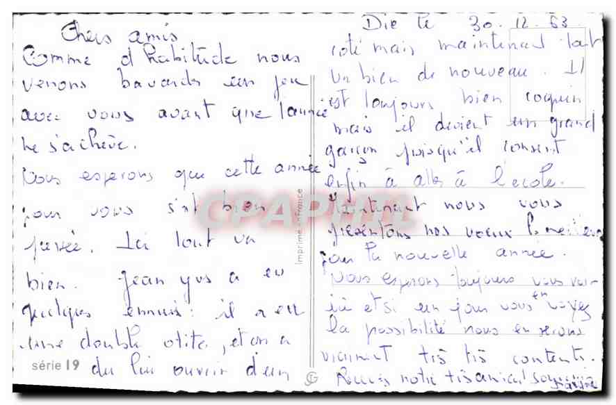 CPA Bonne Annee  — Verso