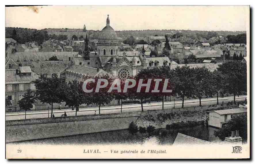 CPA Laval Vue generale de l'Hopital 