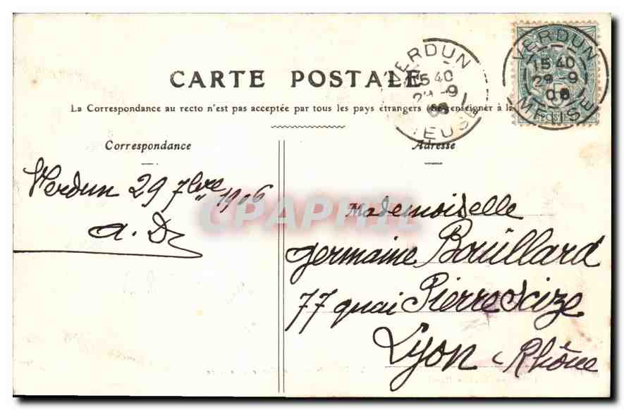 CPA Verdun La Porte Chaussee  — Rückseite