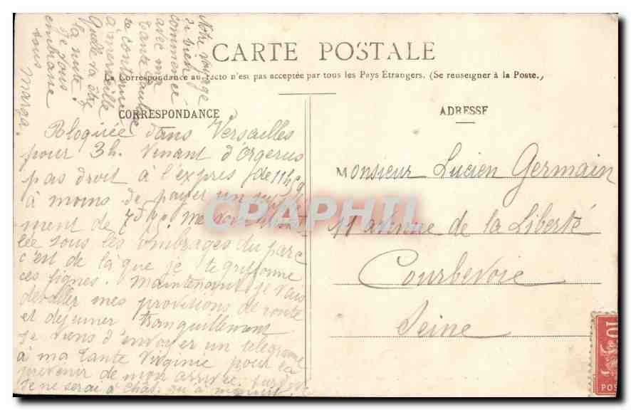Versailles — Le Bassin d'Apollon, au Dimanche de Grandes Eaux — n° 101 — Rückseite