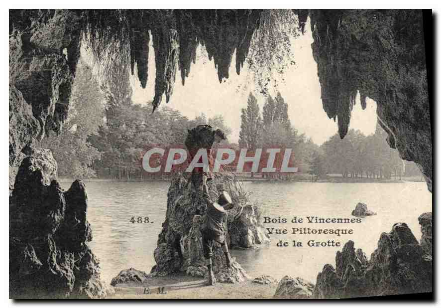Bois de Vincennes — Vue pittoresque de la grotte — E.M. n°488