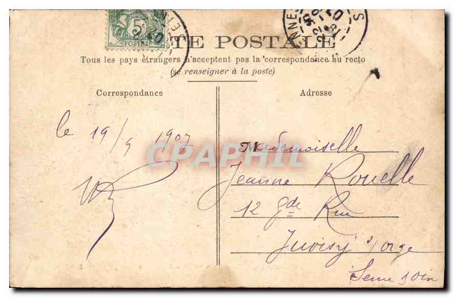 CPA Vincennes Porte de la Caserne d'Artillerie Militaria — Rückseite