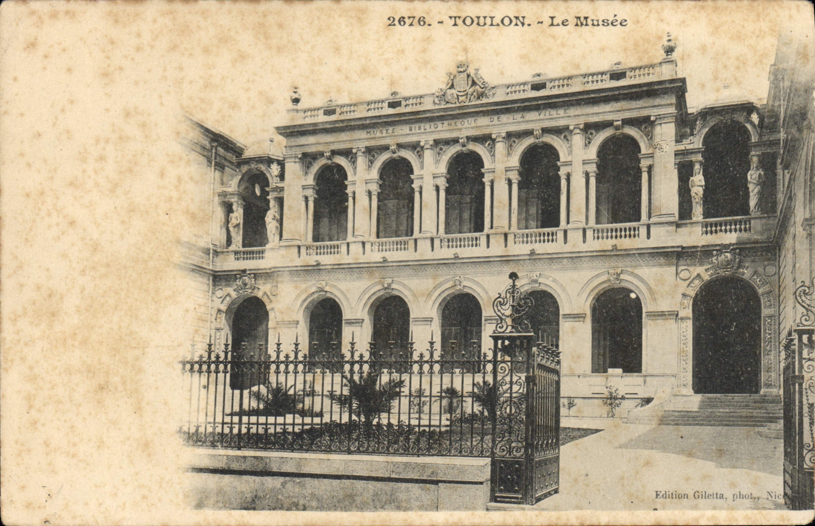 Toulon - Le Musée - Musée-Bibliothèque de la Ville — Edition Gilelta, phot. Nic - Recto