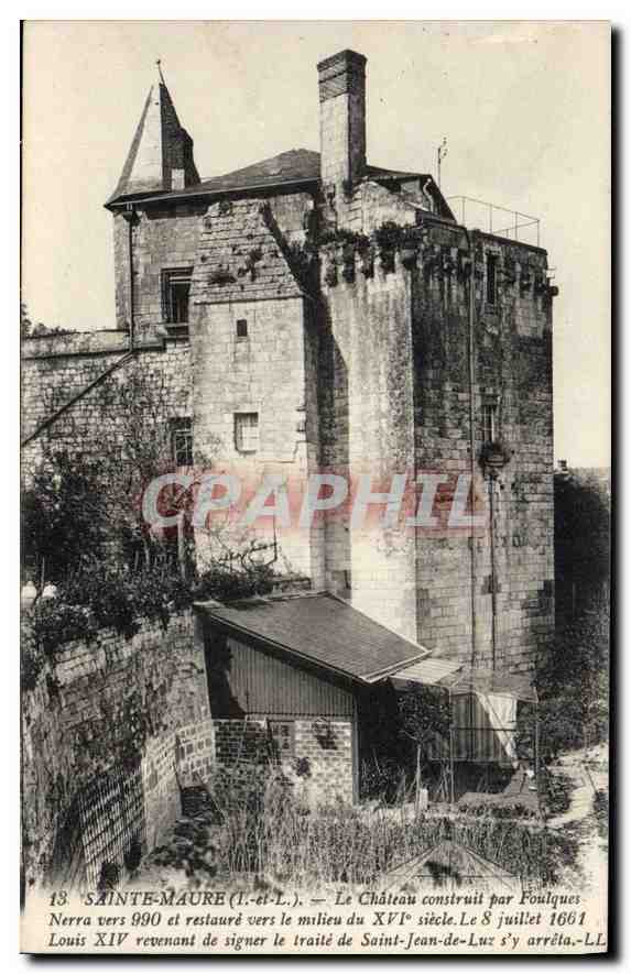 Sainte-Maure (Loir-et-Cher) — Le Château construit par Foulques Nerra vers 990 et restauré vers le milieu du XVIe siècle