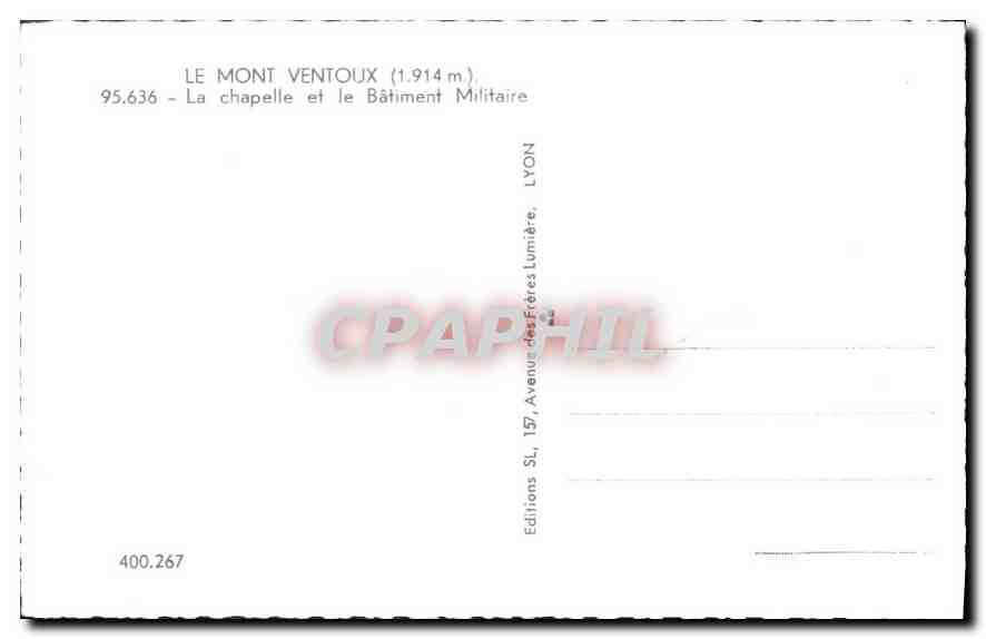 CPA Le Mont Ventoux La chapelle et le Batiment Militaire  — Verso