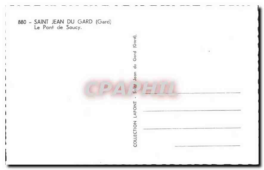 CPA Saint Jean du Gard Gard Le Pont de Soucy  — Rückseite
