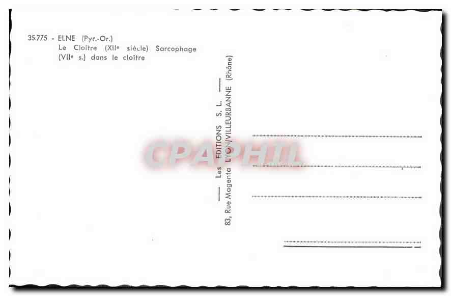 CPA Elne Pyr Or Le Cloitre Sarcophage dans le cloitre  — Rückseite