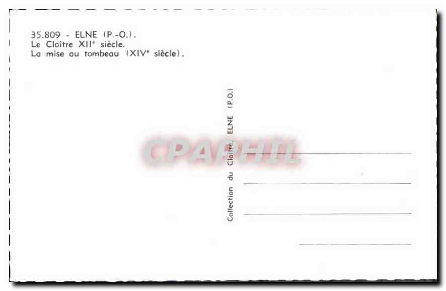 CPA Elne PO Le Cloitre La mise au tombeau  — Rückseite