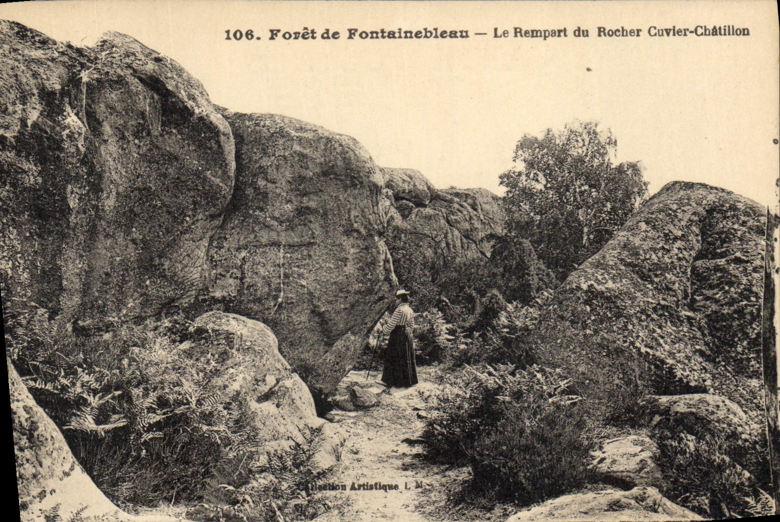 Forêt de Fontainebleau — Le Rempart du Rocher Cuvier-Châtillon — Édition Artistique L.M. n°106