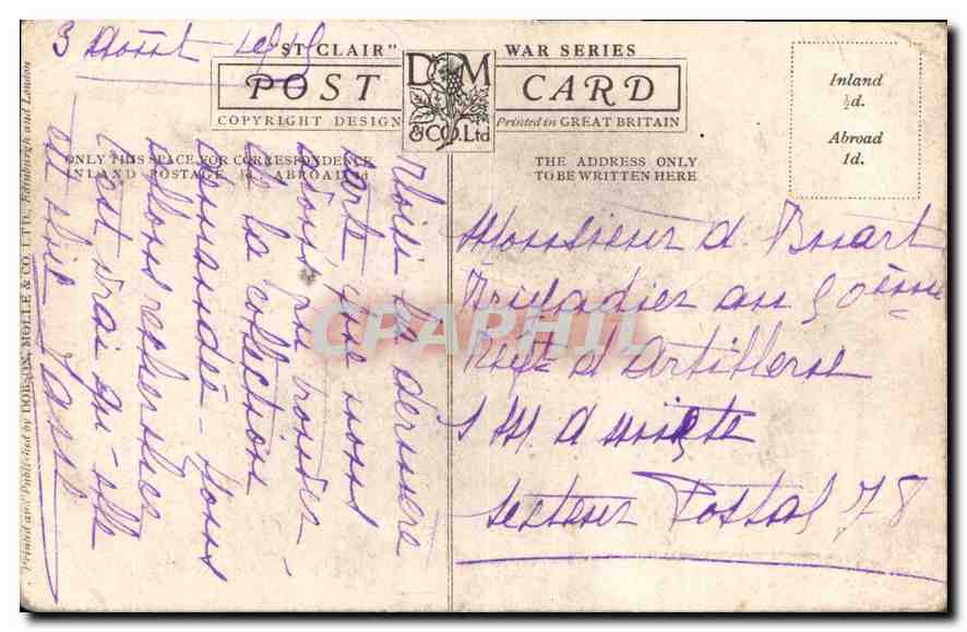 CPA Hands Across the Sea Militaria — Rückseite