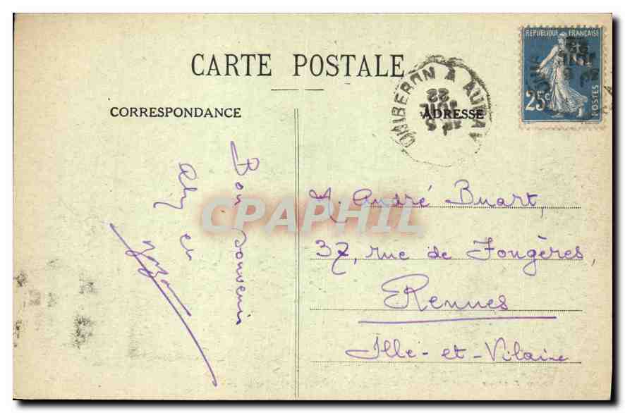 CPA Presquille de Quiberon Port Bara  — Rückseite