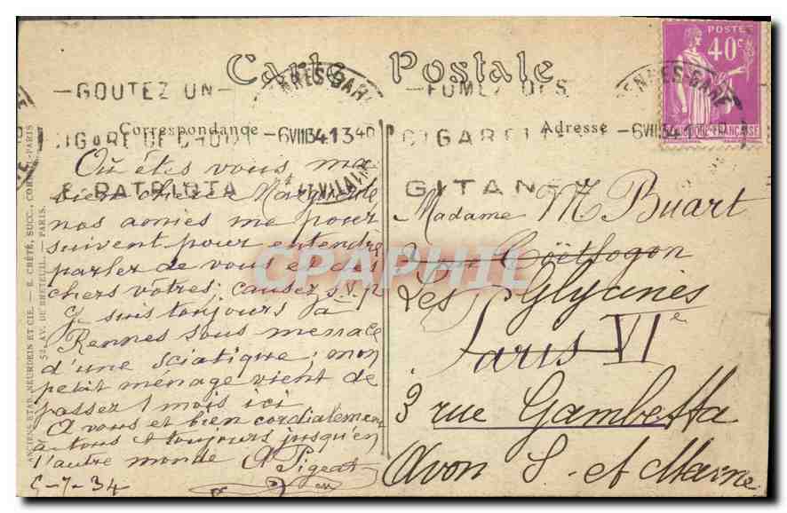 CPA Coutumes Moeurs et Costumes Bretons Vieillard de Plougastel Finistere  — Verso