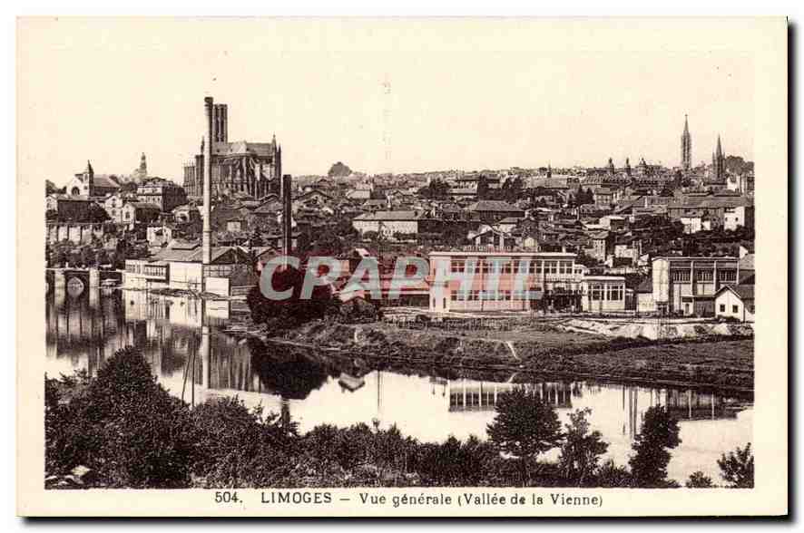 CPA Limoges Vue generale Vallee de la Vienne 
