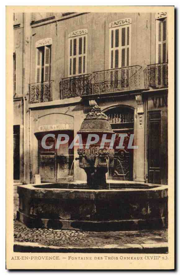 Aix-en-Provence — Fontaine des Trois Ormeaux (18. Jahrhundert) — Verlag Jaccou