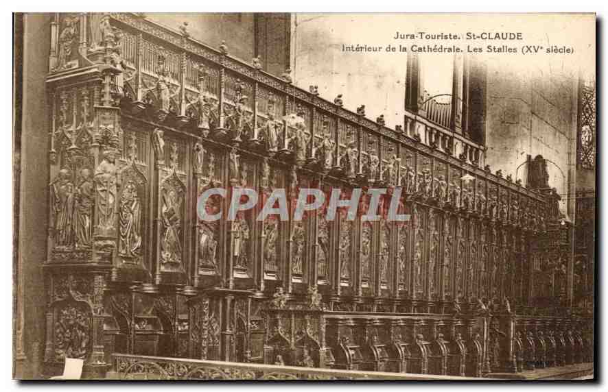 St-CLAUDE — Intérieur de la Cathédrale. Les Stalles (XVe siècle) — Jura-Touriste