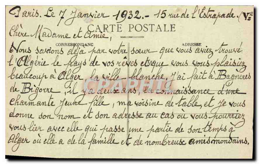 CPA Aurillac Le Chateau St Etienne avant l'Incendie  — Back